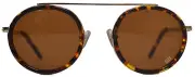 WILD SOUL TORTOISE RACCOON SUNGLASSES SILVER FRAME BROWN LENS NEW WITH CASE