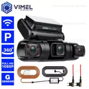WIFI 24/7 Triple Channel Dash Security Parking Camera Hardwired Kit