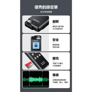 Lenovo T505聯想錄音筆 16G 密碼保護 錄音檔編輯 LINE-IN錄音 支援TF卡
