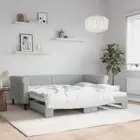 Daybed with Trundle Light Grey 92x187 cm Single Size Velvet