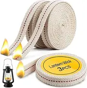 Sukh Lamp Wick Lantern Wick - Lantern Wicks 3 Rolls 1/2 Inch Flat Cotton Wicks with Genuine Red Stitch Replacement Oil Wick for Paraffin Oil Kerosene Based Lanterns and Candle Burners