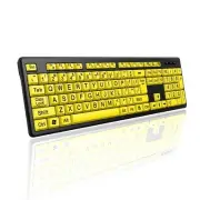 Wired Large Print Keyboard for Elderly Users - Yellow Keyboard USB Computer K...