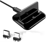 RORPOIR Magnetic Charging Stand for Type C Devices Desktop Charger Dock with Vertical Viewing Angle Compatible with Multiple Phones Black
