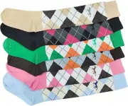 6 X Ladies Women Equestrian Horse Riding Socks with Argyle Design