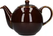 London Pottery 32140 Globe Teapot with Strainer, Ceramic, Rockingham Brown, 4 Cu