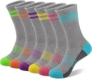 [Eallco] Womens Crew Socks Athletic Calf Work Socks Running Long Cushioned Sole Socks 6 Pairs