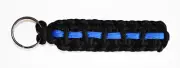 THIN BLUE LINE - Lrg. 550 Paracord Keychain -Made In The USA! Supports Charity