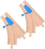Friendly Wooden Train Tracks 2pcs Connectors for Train Sets n Scale Tracks Curved Rails Safe and Versatile Educational Toy