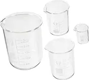 UKCOCO 4pcs Set Glass Beaker Science Measuring Beakers Cups 100ml 50ml Transparent Shot 10.3X8.5X8.5CM (MH21OAFG194355HM6PTEDMM2)