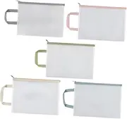 Gadpiparty 5Pcs Mesh Zipper Pouch Transparent Document Storage Bags Organizer for School Office Travel File Holder for Papers and Exam