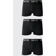 Mens Black Man Active Performance 3 Pack Boxer