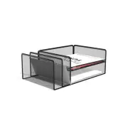 TRU RED 4 Compartment Wire Mesh Horizontal File Organizer Matte Black 2/Pack
