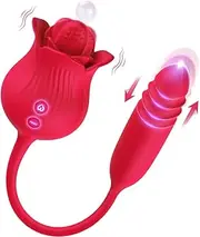 Rose Toy Vibrator for Woman,Clitoralis Tongue Vibrator with 10 Modes 10 Powerful Speeds,G-spot Dildo Rose Nipple Massager Licking Stimulator for Female