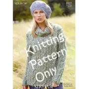 New Sirdar 8815 Click Ladies Cabled Turtleneck Sweater Knitting Pattern