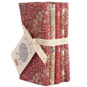 Patchwork Quilting Fabric Tilda Sanctuary Maroon Rhubarb FQ 5 Pack