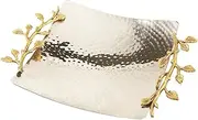 Elegance Golden Vine Hammered Square Tray, 8", Gold/Silver, 8"