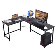 Giantex L-shaped Computer Desk Corner Desk w/CPU Stand Home Office Writing Desk for Two People Space-Saving Workstation Black