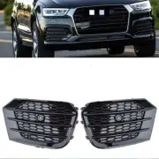 Black Audi Q3 Fog Light Grill Front Honeycomb Grille For Audi Q3 2016 17 2018 (for: Audi)