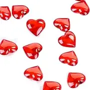 LYFJXX 200pcs Red Acrylic Hearts Shaped Crystals Reusable Gems for Props Decoration for Wedding Decor Photography Props Vase Fillers (22MM red Heart-Shaped)