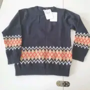 Mayoral Boys Size 9 Sweater Pullover Argyle Navy Blue Cotton Blend New with Tags