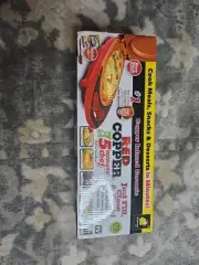 Copper Red 5 Minute Chef Electric Meal Omelet Maker Infused Ceramic Cooker New