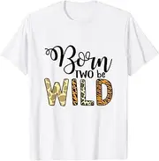 [X.Style] Born Two Be Wild 2nd Birthday Zoo Animals Nature Toddler ds262 T-Shirt (S) White