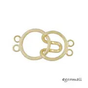 18kt Gold Plated Sterling Silver 2-Strand Round Hook and Eye Clasp #99585