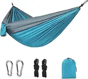 Hammock Single Person Portable Outdoor Camping Hammock with Nylon Color Matching Hammock High Strength Parachute Fabric Hanging Bed Lightweight(Color 6)