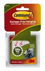 3M Command White Poster Strips 1 lb 48 pk