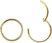[Generic] Sterling Silver 8mm Hinged Nose Hoop Ring – Hypoallergenic, Easy Clicker Design, Comfortable Fit, Pack of 2