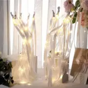 Wedding Wand Ribbon Streamers With Bells And LED Fairy Lights 3 Settings