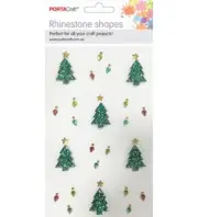 Rhinestone Decal Xmas Trees & Baubles 24pk 1 Sheet (Product # 168622)