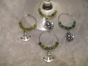 ANCHOR ROSE Wine Charms! ALPHA SIGMA TAU DELTA GAMMA