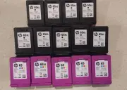 14 Empty HP 65XL 9-Black And 5-Tri Color Ink Cartridges Virgin Never Refilled