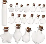 HOODANCOS 48pcs Glass Mini Bottles Cork Jar Lids Wishing Bottles Lightweight for Travel Decor