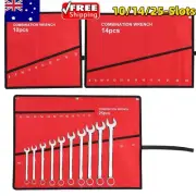 10-25Pockets Canvas Spanner Wrench Tool Roll Up Storage Bag Organizer Pouch Case
