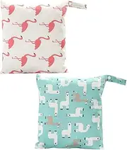 ERINGOGO 2Pcs Nappy Pouch Multi Functional Diaper Storage Bag for Nursery Organize Wet Dry Diapers Shower Present Design