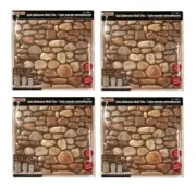 4 PACK Of Tool Bench Hardware River Rock Self-Adhesive Wall Tile, 12.5x12.75 in.