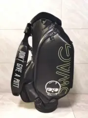 Swag Golf Caddy Bag Pu Leather 9.5 type 4.7Kg with Hood Cover Black
