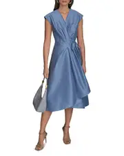 Donna Karan Dupioni Wrap Dress