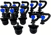 10Pcs Atomizing Nozzle, Misting Drippers Head with Drip Irrigation Connector, Adjustable Integrated Micro Spray Mister Heads Drip Sprinkler for 1/4 Inch Drip Irrigation Tubing (WP25-1)