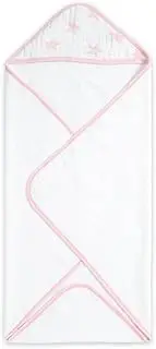 Aden By Aden And Anais Doll Star Designed Hooded Towel, Pink, White