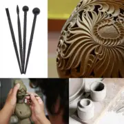 4Pcs Black Ceramic Polymer Clay Carving Craft DIY Manual Pill Stick Pottery Tool