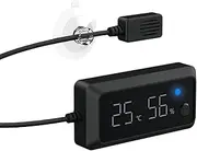 Reptile Temperature and Humidity Gauge – Digital Thermometer Hygrometer with LCD Display & Sensor Cable, ABS Monitor for Gecko, Snake, Lizard Terrarium or Pet Rearing Box