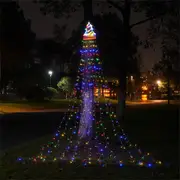 350 LED Solar Waterfall String Light Fairy Xmas Tree Hanging Decor Outdoor