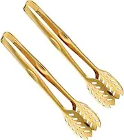 2Pcs Stainless Steel Buffet Food Tongs Ergonomic Kitchen Clamp for BBQ Parties and Restaurants Easy to Clean Serving Tongs for Bread Cake and Appetizers