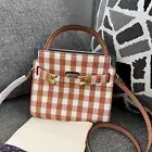 Tory Burch Lee Radziwill gingham petite double bag Ochre gingham 81105