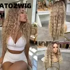 New Curly Wig Human Hair 4x4 Lace Frontal Wig for Women Brown Blonde Color