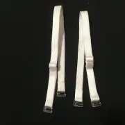 No-Sew Replacement Bra Strap Adjustable Shiny 3/8" Elastic 16" White 4 prs SS13
