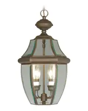Livex Lighting 2-Light Bronze Outdoor Pendant Lantern
